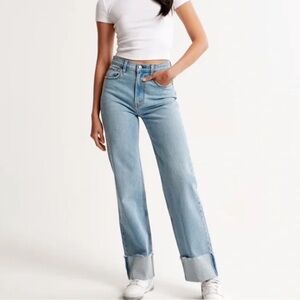 Abercrombie High Rise Relaxed Cuff Jeans